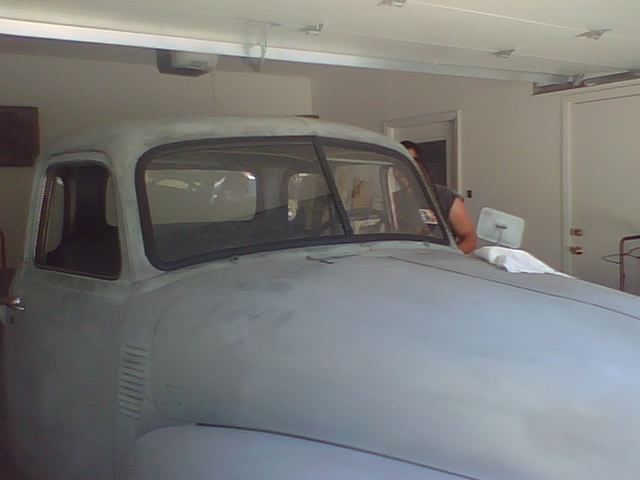 Windshield replacement on a classic truck